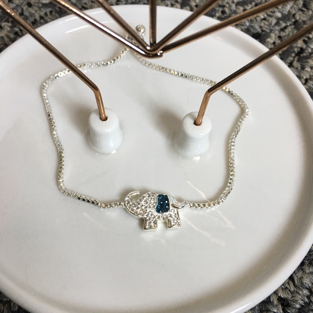 Unwritten Silver & Crystal Elephant Bolo Bracelet